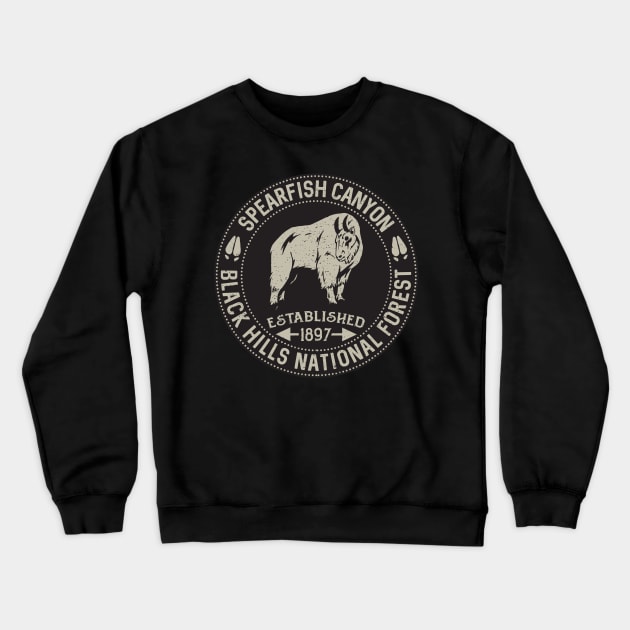 Spearfish Canyon South Dakota Mountain Goat Crewneck Sweatshirt by SouthDakotaGifts